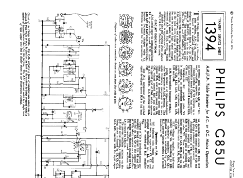 B3G85U ; Philips Electrical, (ID = 2319643) Radio