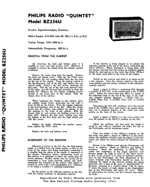 Quintet BZ256U; Philips Electrical (ID = 3215558) Radio