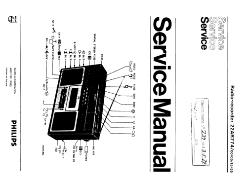 Radio Recorder 22AR774/00; Philips Ibérica, (ID = 734627) Radio