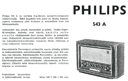 543A BSF543A; Philips Finland - (ID = 1584916) Radio
