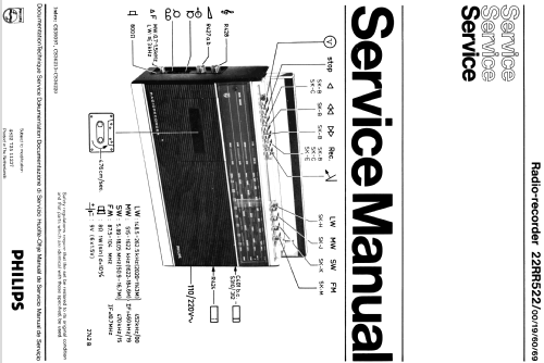Radio Recorder 22 RR 522/60; Philips Finland - (ID = 1822738) Radio