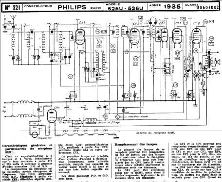Octode-Super 525U; Philips France; (ID = 217909) Radio