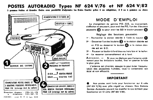 Autoradio NF624V /82; Philips France; (ID = 1717234) Car Radio