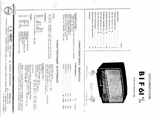 B1F61A - BF161A; Philips France; (ID = 2482025) Radio