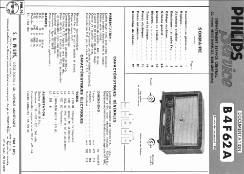 B4F62A - BF462A; Philips France; (ID = 1195857) Radio