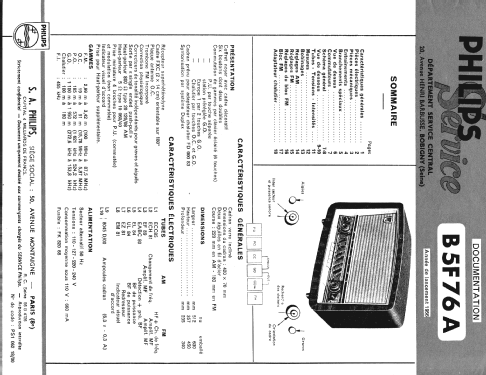 B5F76A - BF576A; Philips France; (ID = 1293685) Radio