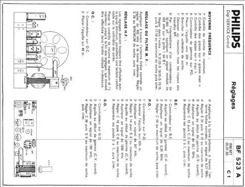 Caravelle BF523A; Philips France; (ID = 169692) Radio