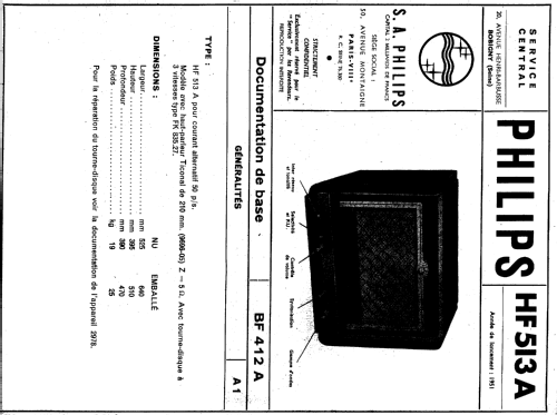 HF513A; Philips France; (ID = 536680) Radio