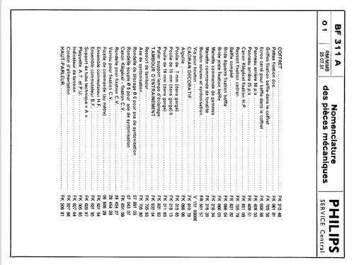 La Lyre BF311A , BF311A /25; Philips France; (ID = 1885189) Radio