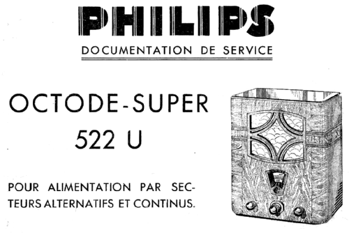 Octode-Super 522U; Philips France; (ID = 1506200) Radio