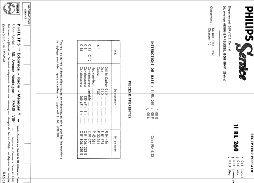 Philetta 11RL260; Philips France; (ID = 1482660) Radio
