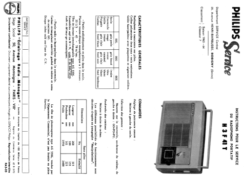 Radiophono Portatif H3F41T /00G /00L /00X; Philips France; (ID = 2065552) Radio