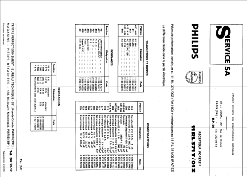 Récepteur portatif 11RL371T /01Z; Philips France; (ID = 1323676) Radio