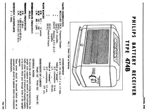 474B; Philips Electrical, (ID = 1246565) Radio