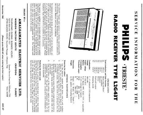 Trieste L2G43T; Philips Electrical, (ID = 489407) Radio