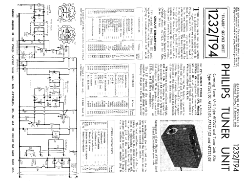 Tuner Unit AT7521/01; Philips Electrical, (ID = 1027978) Adattatore