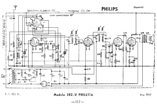 Philetta 282-U; Philips Ibérica, (ID = 1323453) Radio