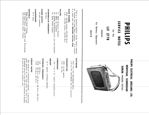 LIF 277B; Philips Electrical (ID = 1278768) Radio