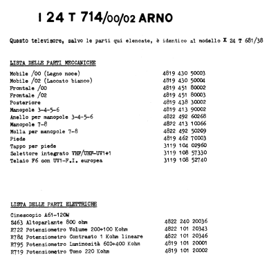 Arno I24 T714 /00 /02; Philips Italy; (ID = 3012231) Fernseh-E