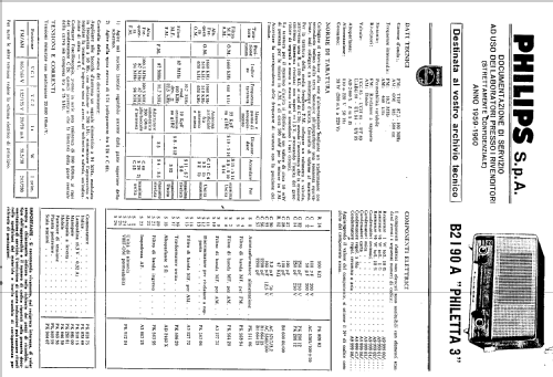 Philetta 3 B2I90A; Philips Italy; (ID = 620711) Radio