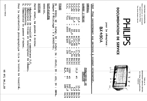 BX490A; Philips Belgium (ID = 1638233) Radio