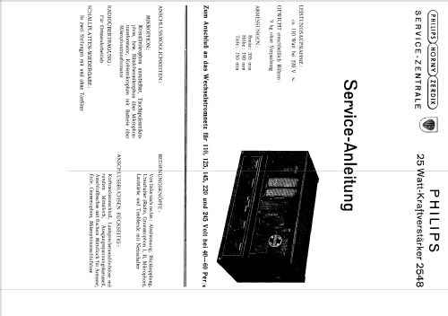 Kraftverstärker 25 Watt 2548; Philips - Österreich (ID = 143510) Ampl/Mixer