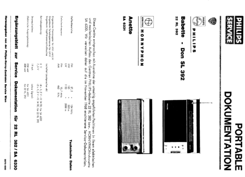 Babette - Don SL 392 22RL392; Philips - Österreich (ID = 119265) Radio