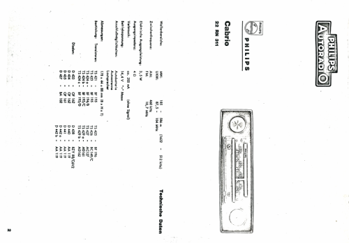 Cabrio 22RN311; Philips - Österreich (ID = 2681487) Car Radio