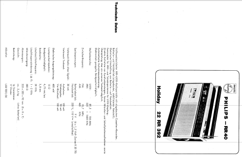 Holiday RR40 22RR392; Philips - Österreich (ID = 581301) Radio