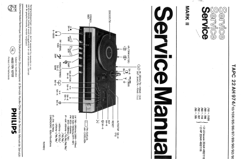 Mark II 22AH974 /10 /10X /85 /86 /87 /88 /89 /90 /92 /95 /98 TAPC; Philips; Eindhoven (ID = 2020222) Radio