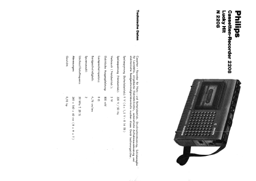 Automatic Cassette Recorder Lucky Hit N2208 /01; Philips - Österreich (ID = 2114738) Ton-Bild