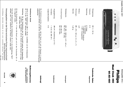 Musi Clock 460 90AS460/00; Philips - Österreich (ID = 492004) Radio