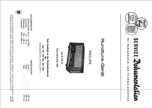 Ouvertüre 59 B6A83A; Philips - Österreich (ID = 782129) Radio