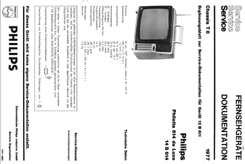 Philetta 614 de luxe 14B614 /00E /00S Ch= T8; Philips - Österreich (ID = 1945343) Television