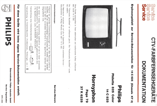 Philetta 825 Color 14C825 Ch= KT2; Philips - Österreich (ID = 1879470) Televisore