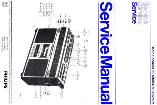 Radio Recorder 22AR584 /15 /50 /55 /70; Philips; Eindhoven (ID = 1595359) Radio