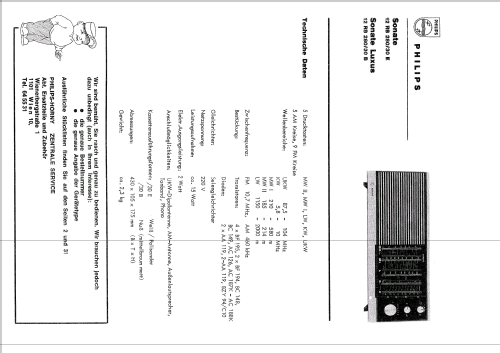 Sonate Luxus 12RB280/30B; Philips - Österreich (ID = 397436) Radio