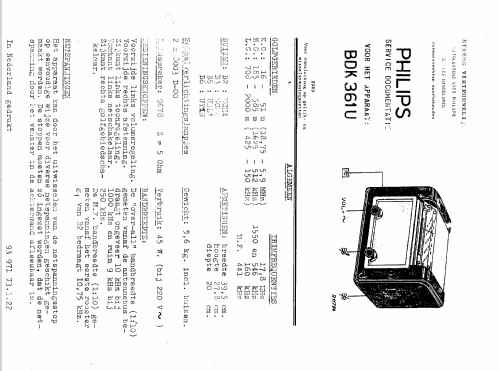 BDK361U; Philips Radio A/S; K (ID = 289528) Radio