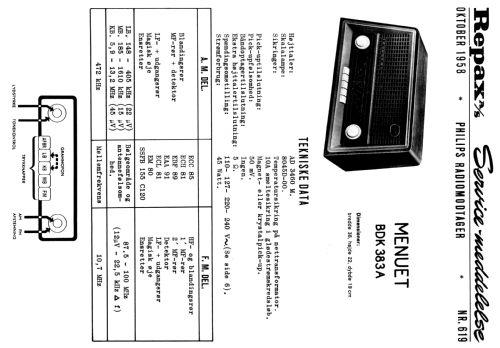 Menuet BDK383A; Philips Radio A/S; K (ID = 1552147) Radio