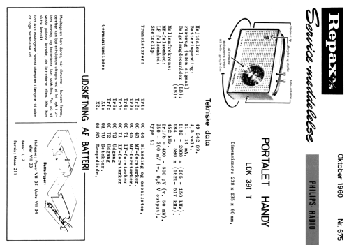 Portable Radio LDK391T; Philips Radio A/S; K (ID = 2055524) Radio