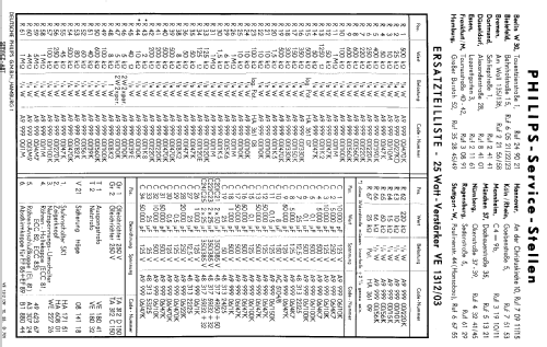 25 Watt Verstärker VE1312/03; Philips Radios - (ID = 1010889) Ampl/Mixer