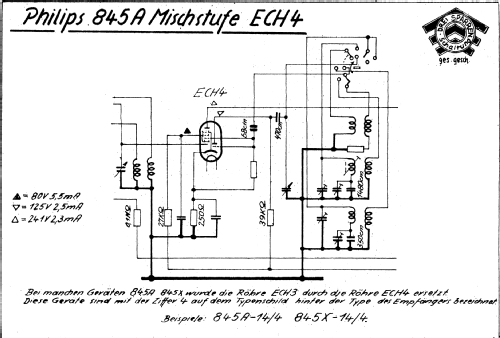 845A, 845A Ausführung X, 845X; Philips Radios - (ID = 1994897) Radio