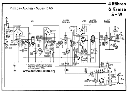 Aachen-Super D45 - D45A; Philips Radios - (ID = 40369) Radio