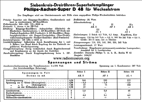 Aachen Super D48AU; Philips Radios - (ID = 40374) Radio