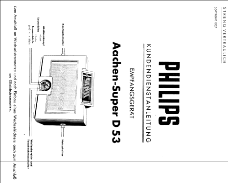 Aachen-Super D53 ; Philips Radios - (ID = 2221304) Radio