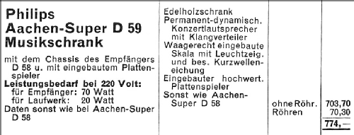 Aachen-Super D59; Philips Radios - (ID = 1014055) Radio