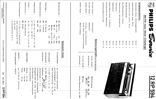 AM/FM-Auto-Reise-Empfänger 12RP594; Philips Radios - (ID = 1982888) Radio