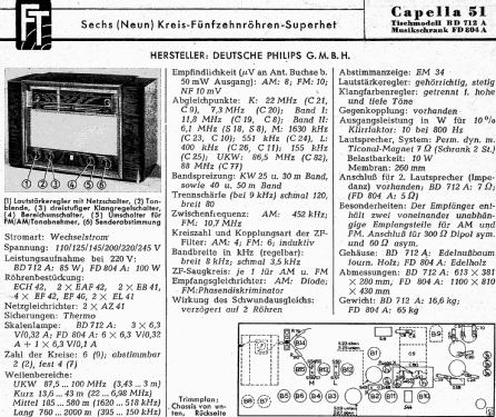 Musikschrank Capella 51 FD804A; Philips Radios - (ID = 1014024) Radio