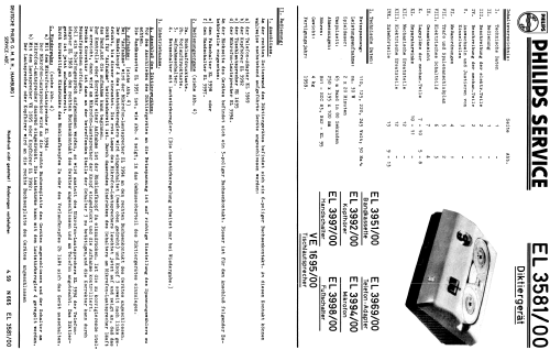 Diktiergerät EL3581 /00; Philips Radios - (ID = 1845407) R-Player