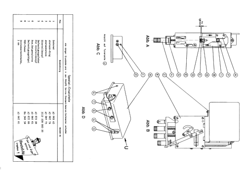 Drucktastensatz -4 fach - A3 687 77 für UHF Kanalwähler HA 362 58; Philips Radios - (ID = 1895652) mod-past25